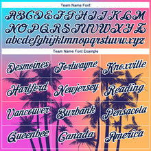 Load image into Gallery viewer, Custom Purple Navy-White 3D Pattern Design Hawaii Palm Trees Performance T-Shirt