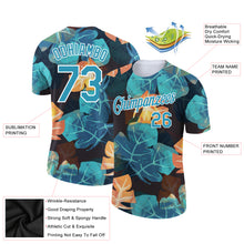 Load image into Gallery viewer, Custom Black Panther Blue-White 3D Pattern Design Hawaii Palm Leaves Performance T-Shirt
