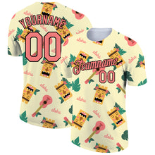 Load image into Gallery viewer, Custom Cream Medium Pink-Black 3D Pattern Design Hawaii Summer Holiday Party Performance T-Shirt