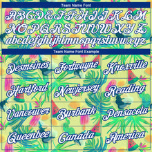 Load image into Gallery viewer, Custom Neon Yellow White-Royal 3D Pattern Design Hawaii Summer Holiday Performance T-Shirt