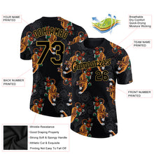 Load image into Gallery viewer, Custom Black Old Gold 3D Pattern Design Tiger Performance T-Shirt