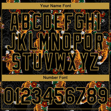 Load image into Gallery viewer, Custom Black Old Gold 3D Pattern Design Tiger Performance T-Shirt