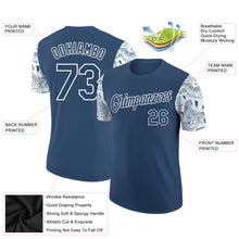 Load image into Gallery viewer, Custom Blue White 3D Pattern Design Tiger Performance T-Shirt