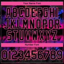 Load image into Gallery viewer, Custom Black Pink 3D Pattern Design Hawaii Palm Trees Authentic Baseball Jersey