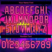 Load image into Gallery viewer, Custom Purple Pink-Black 3D Miami Palm Trees City Edition Authentic Baseball Jersey