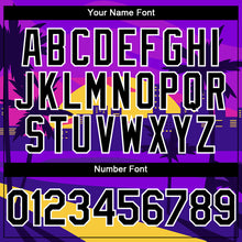 Load image into Gallery viewer, Custom Purple Black-White 3D Pattern Design Hawaii Palm Trees Authentic Baseball Jersey