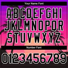 Load image into Gallery viewer, Custom Purple Black-White 3D Pattern Design Beach Hawaii Palm Trees Authentic Baseball Jersey