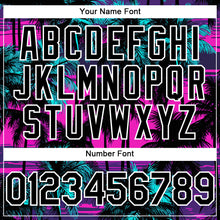 Load image into Gallery viewer, Custom Pink Black-White 3D Pattern Design Beach Hawaii Palm Trees Authentic Baseball Jersey