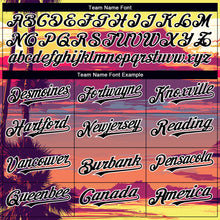 Load image into Gallery viewer, Custom Yellow Black-White 3D Pattern Design Beach Hawaii Palm Trees Authentic Baseball Jersey