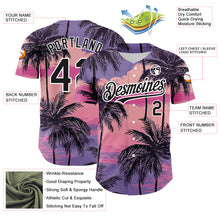 Load image into Gallery viewer, Custom Purple Black-White 3D Pattern Design Beach Hawaii Palm Trees Authentic Baseball Jersey