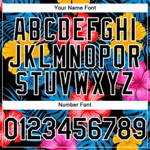 Load image into Gallery viewer, Custom Black White 3D Pattern Design Tropical Flower And Hawaii Palm Leaves Authentic Baseball Jersey