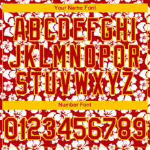 Load image into Gallery viewer, Custom Red Yellow 3D Pattern Design Tropical Hawaii Flower Authentic Baseball Jersey