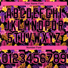 Load image into Gallery viewer, Custom Black Pink 3D Pattern Design Tropical Flower And Hawaii Palm Leaves Authentic Baseball Jersey