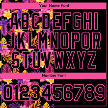 Load image into Gallery viewer, Custom Black Pink 3D Pattern Design Tropical Flower And Hawaii Palm Leaves Authentic Baseball Jersey