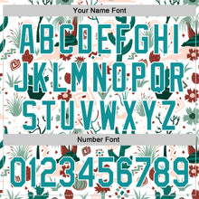 Load image into Gallery viewer, Custom White Teal 3D Pattern Design Cactus Festival Authentic Baseball Jersey