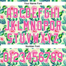 Load image into Gallery viewer, Custom Green Pink-White 3D Pattern Design Cactus Festival Authentic Baseball Jersey