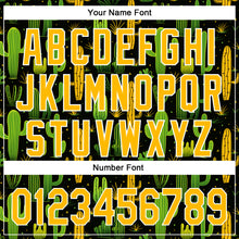 Load image into Gallery viewer, Custom Black Gold-White 3D Pattern Design Cactus Festival Authentic Baseball Jersey