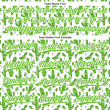 Load image into Gallery viewer, Custom White Aurora Green 3D Pattern Design Cactus Festival Authentic Baseball Jersey