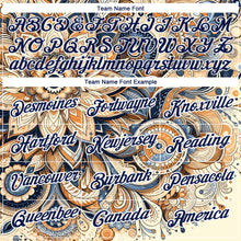 Load image into Gallery viewer, Custom White Navy 3D Pattern Floral Design Performance T-Shirt