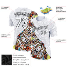 Load image into Gallery viewer, Custom White Black 3D Pattern Floral Design Performance T-Shirt