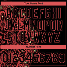 Load image into Gallery viewer, Custom Black Neon Pink 3D Pattern Floral Design Performance T-Shirt