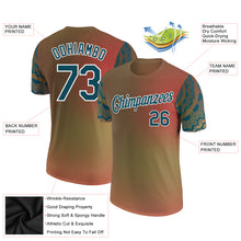 Load image into Gallery viewer, Custom Orange Teal-White 3D Pattern Floral Design Performance T-Shirt