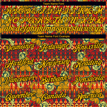 Load image into Gallery viewer, Custom Red Gold-Black 3D Pattern Floral Design Performance T-Shirt