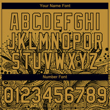 Load image into Gallery viewer, Custom Old Gold Black 3D Pattern Floral Design Performance T-Shirt