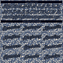 Load image into Gallery viewer, Custom Blue Black 3D Pattern Floral Design Performance T-Shirt