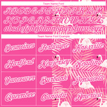 Load image into Gallery viewer, Custom Pink White 3D Pattern Design Tropical Palm Leaves And Famingo Performance T-Shirt