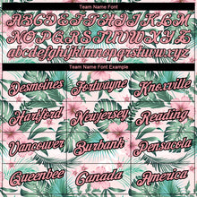 Load image into Gallery viewer, Custom Pink Medium Pink-Black 3D Pattern Design Hawaii Palm Leaves And Flowers Performance T-Shirt