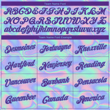 Load image into Gallery viewer, Custom Light Blue Purple 3D Pattern Design Abstract Trendy Holographic Vaporwave Style Performance T-Shirt