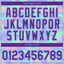 Load image into Gallery viewer, Custom Light Blue Purple 3D Pattern Design Abstract Trendy Holographic Vaporwave Style Performance T-Shirt