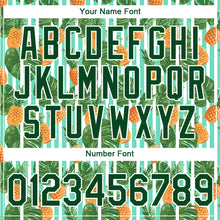 Load image into Gallery viewer, Custom White Green 3D Pattern Design Hawaii Tropical Palm Leaves And Pineapple Performance T-Shirt