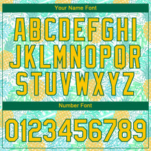 Load image into Gallery viewer, Custom White Yellow-Kelly Green 3D Pattern Design Hawaii Tropical Palm Leaves And Pineapple Performance T-Shirt