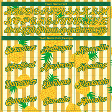 Load image into Gallery viewer, Custom Yellow Kelly Green 3D Pattern Design Hawaii Tropical Pineapple Performance T-Shirt