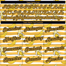 Load image into Gallery viewer, Custom White Yellow-Black 3D Pattern Design Banana Performance T-Shirt