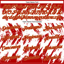 Load image into Gallery viewer, Custom Red Old Gold-White 3D Pattern Design Abstract Sharp Shape Performance T-Shirt