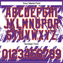 Load image into Gallery viewer, Custom Purple White-Orange 3D Pattern Design Abstract Sharp Shape Performance T-Shirt