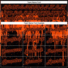 Load image into Gallery viewer, Custom Black Orange 3D Pattern Design Dripping Splatter Art Performance T-Shirt