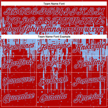 Load image into Gallery viewer, Custom Red Light Blue 3D Pattern Design Dripping Splatter Art Performance T-Shirt