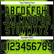 Load image into Gallery viewer, Custom Black Neon Green 3D Pattern Design Dripping Splatter Art Performance T-Shirt