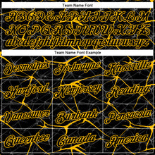 Load image into Gallery viewer, Custom Black Gold 3D Pattern Design Abstract Network Performance T-Shirt