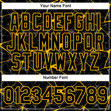 Load image into Gallery viewer, Custom Black Gold 3D Pattern Design Abstract Network Performance T-Shirt