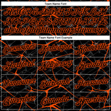 Load image into Gallery viewer, Custom Black Orange 3D Pattern Design Abstract Network Performance T-Shirt