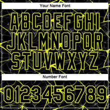 Load image into Gallery viewer, Custom Black Neon Yellow 3D Pattern Design Abstract Network Performance T-Shirt