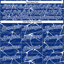 Load image into Gallery viewer, Custom Royal White 3D Pattern Design Abstract Network Performance T-Shirt