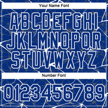 Load image into Gallery viewer, Custom Royal White 3D Pattern Design Abstract Network Performance T-Shirt