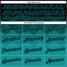 Load image into Gallery viewer, Custom Black Teal 3D Pattern Design Gradient Square Shapes Performance T-Shirt