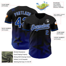 Load image into Gallery viewer, Custom Black Royal-White 3D Pattern Design Gradient Style Twinkle Star Authentic Baseball Jersey